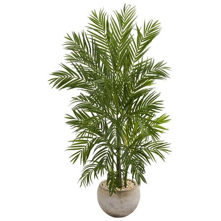 NEARLY NATURALS 5 ft. Areca Palm Artificial Tree in Bowl Planter 5646
